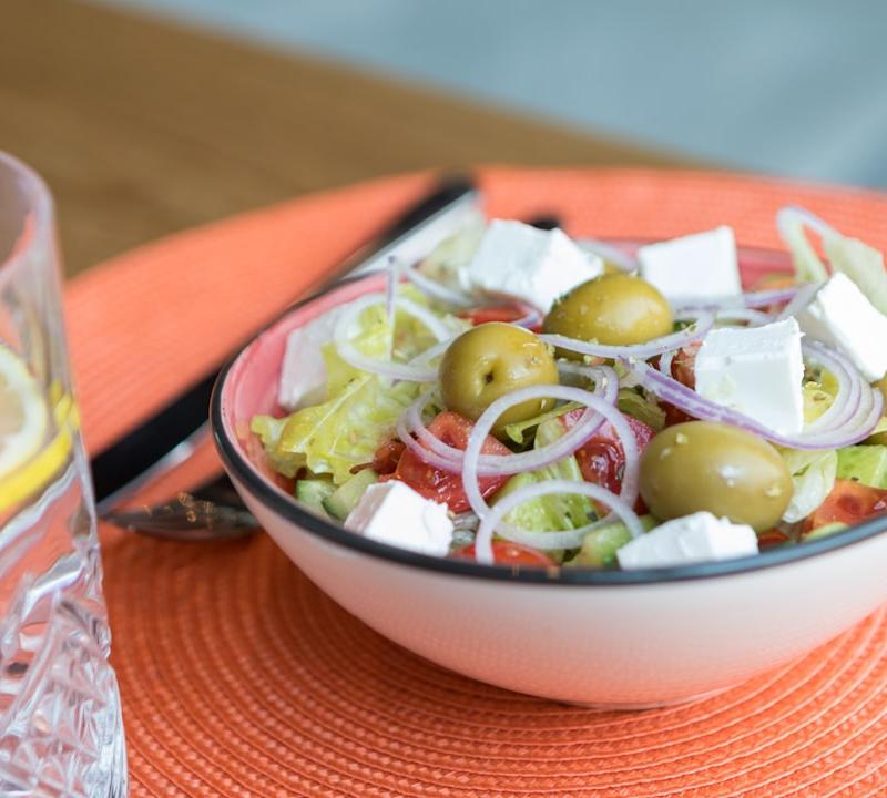 Horiatiki — Greek Salad with Lemon & Oregano