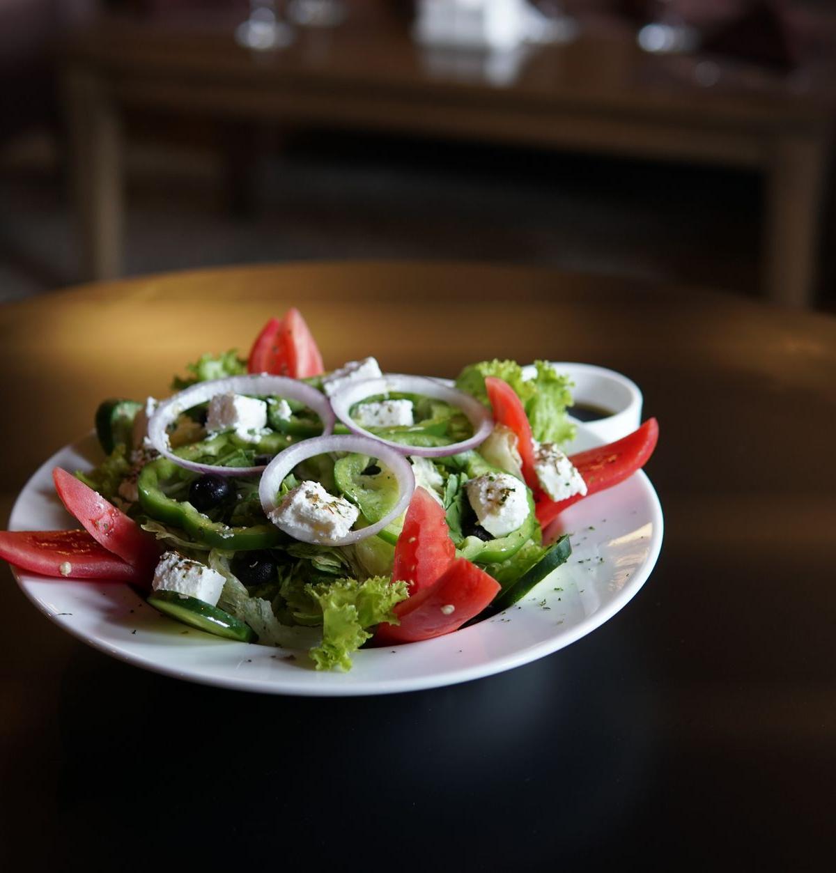 Horiatiki — Smashed Greek Salad