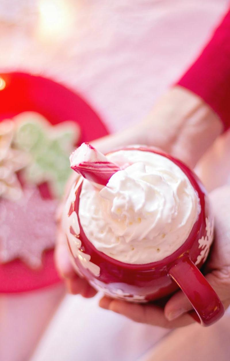Hot Chocolate with Marshmallows & Candy Cane