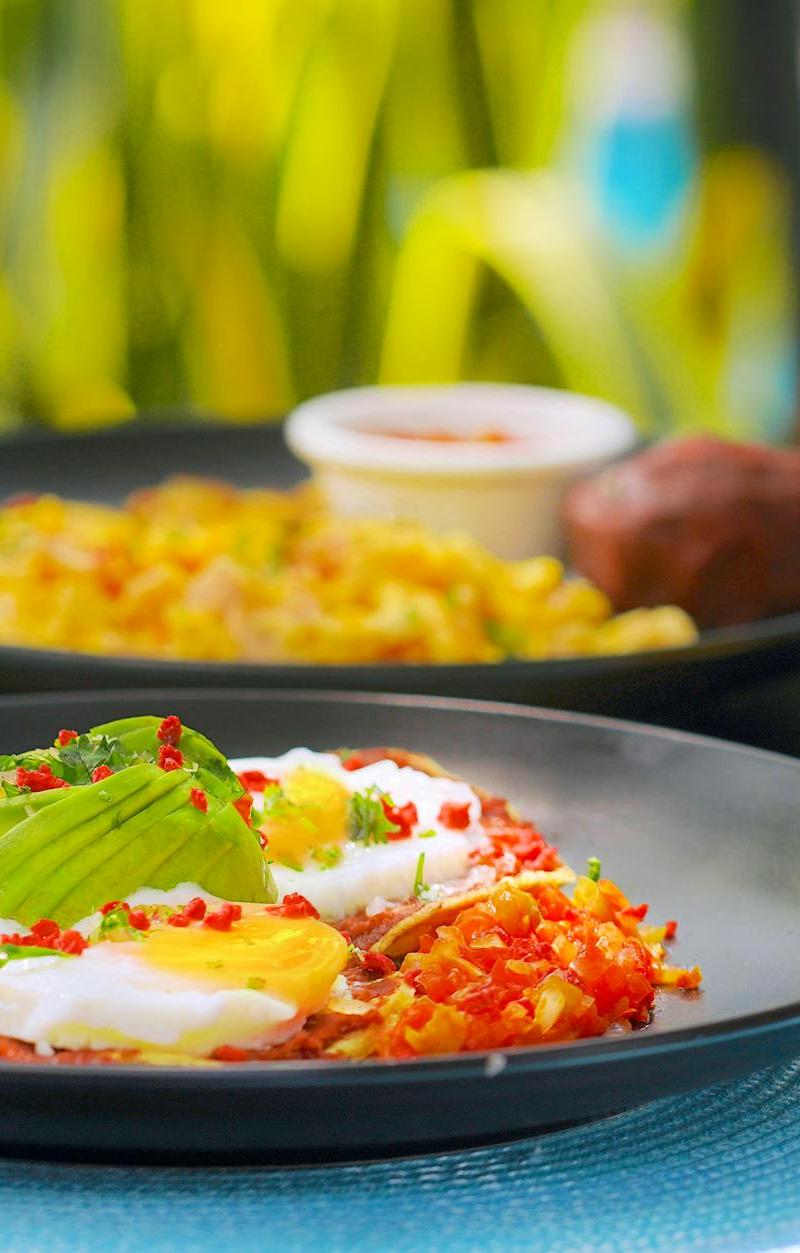 Huevos Motuleños: Crispy Tortilla Stack
