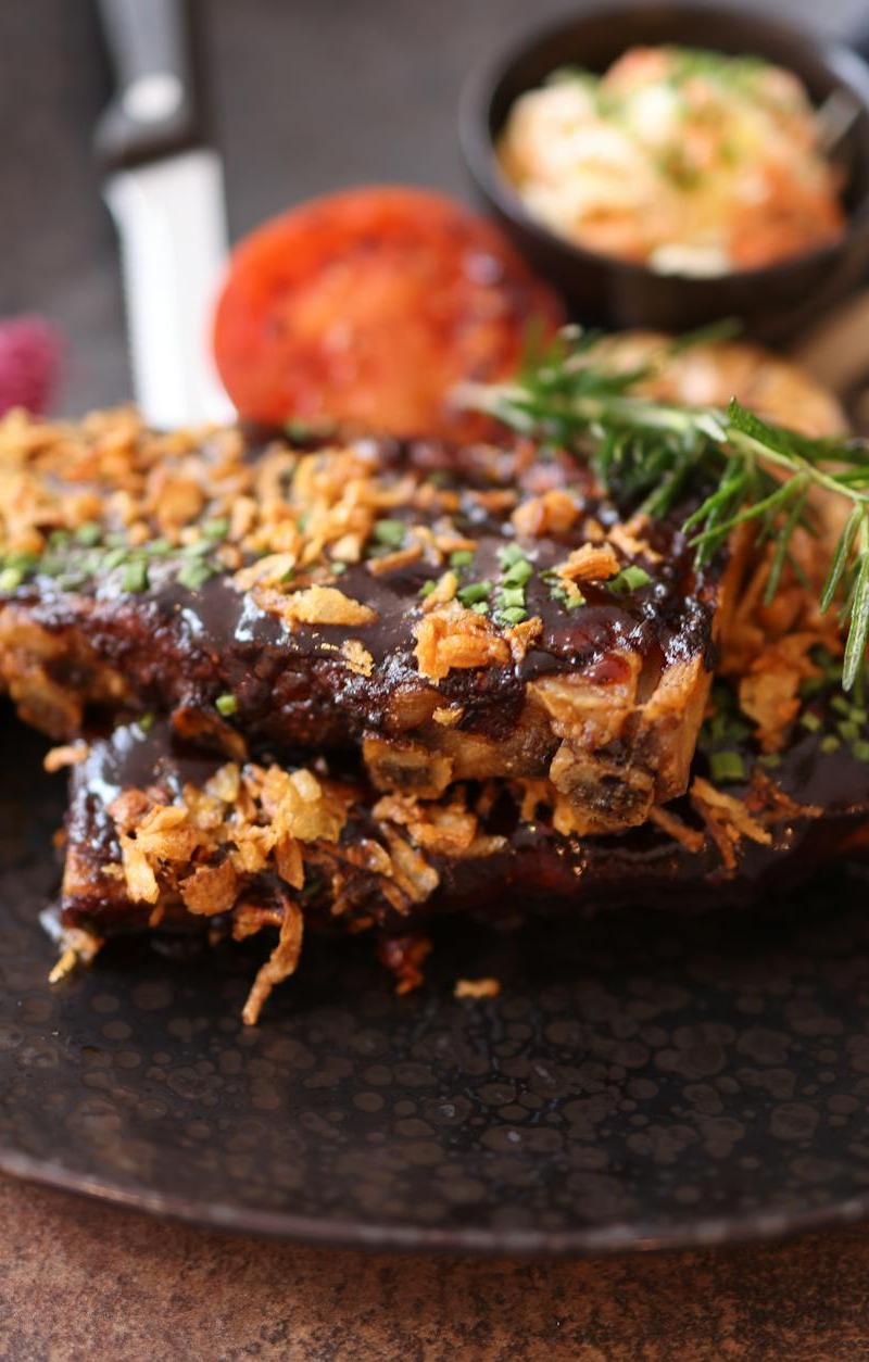 Charred Indonesian BBQ Pork Ribs with Slaw