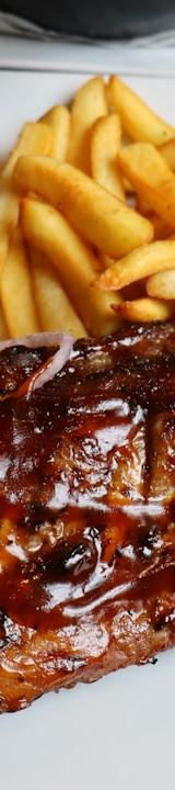 Indonesian Glazed Pork Ribs with Crispy Fries