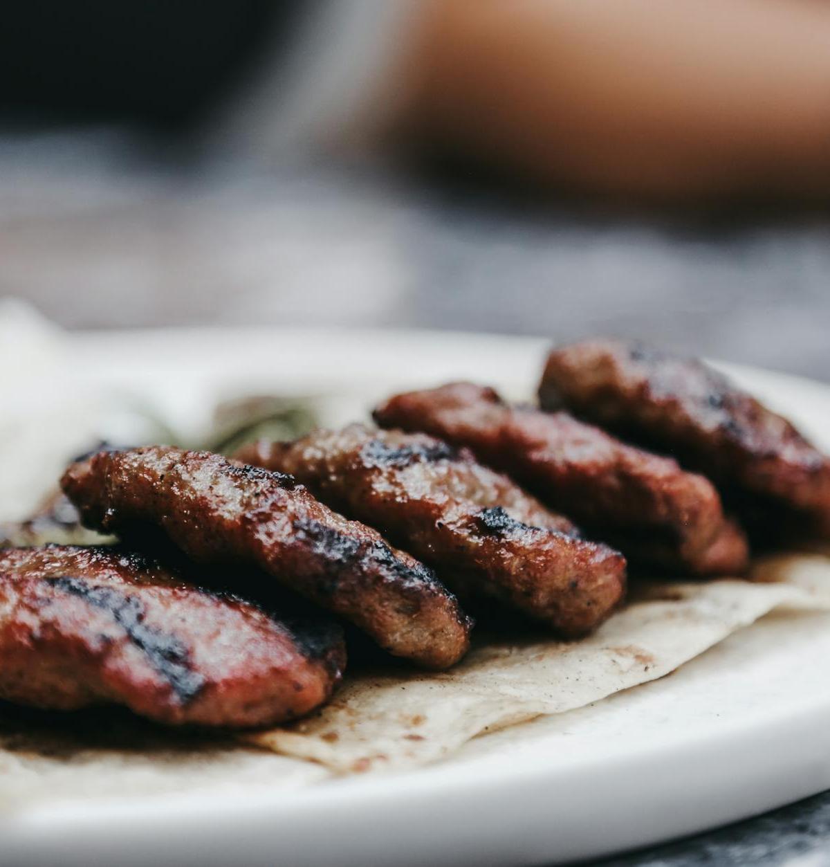 Israeli Beef Kebab with Tahini & Grilled Peppers