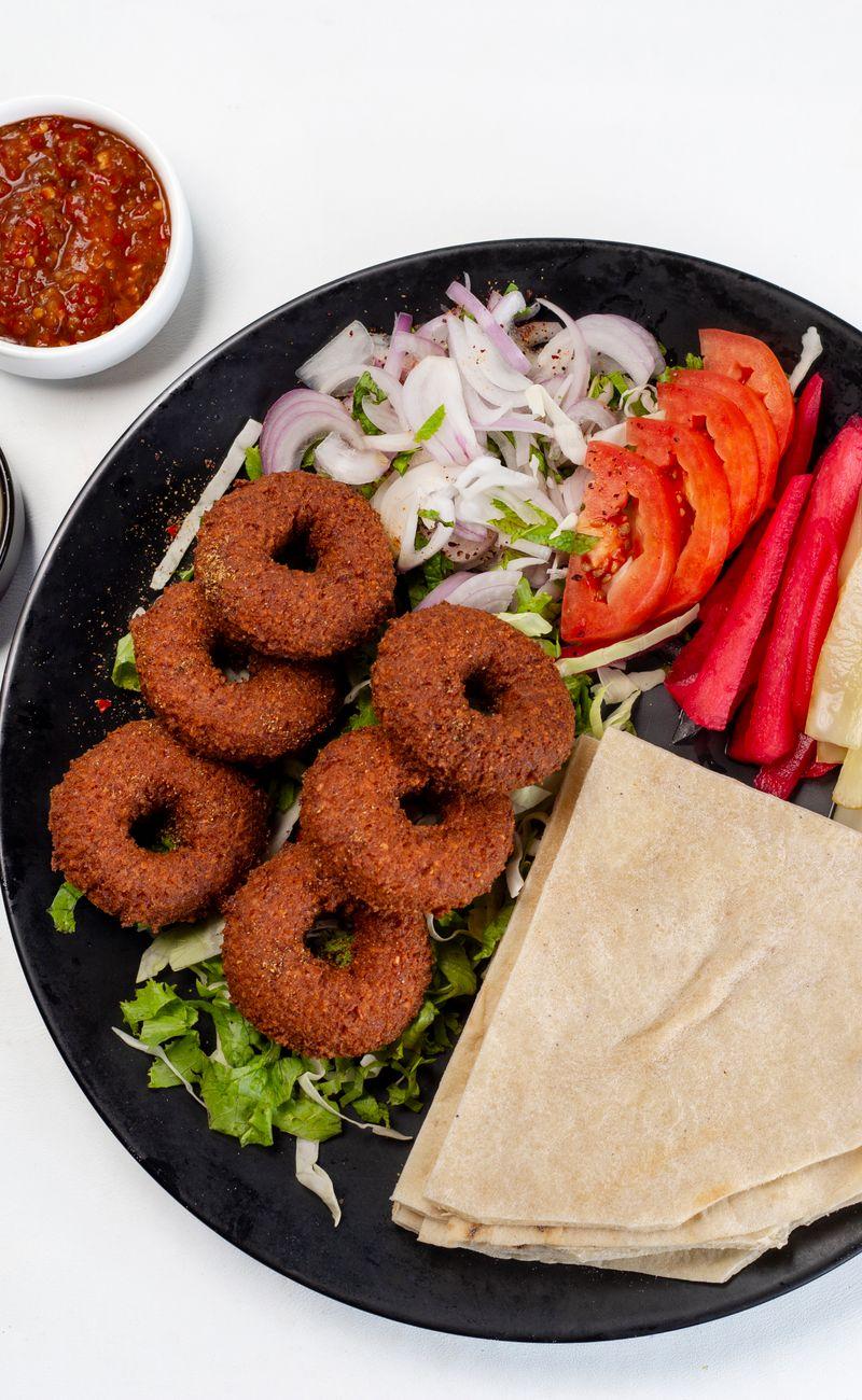 Israeli Falafel Pita with Tahini & Pickles