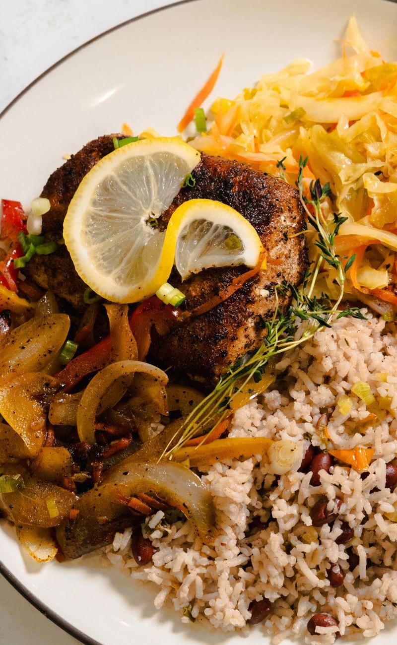 Jamaican Rice & Peas with Jerk Chicken