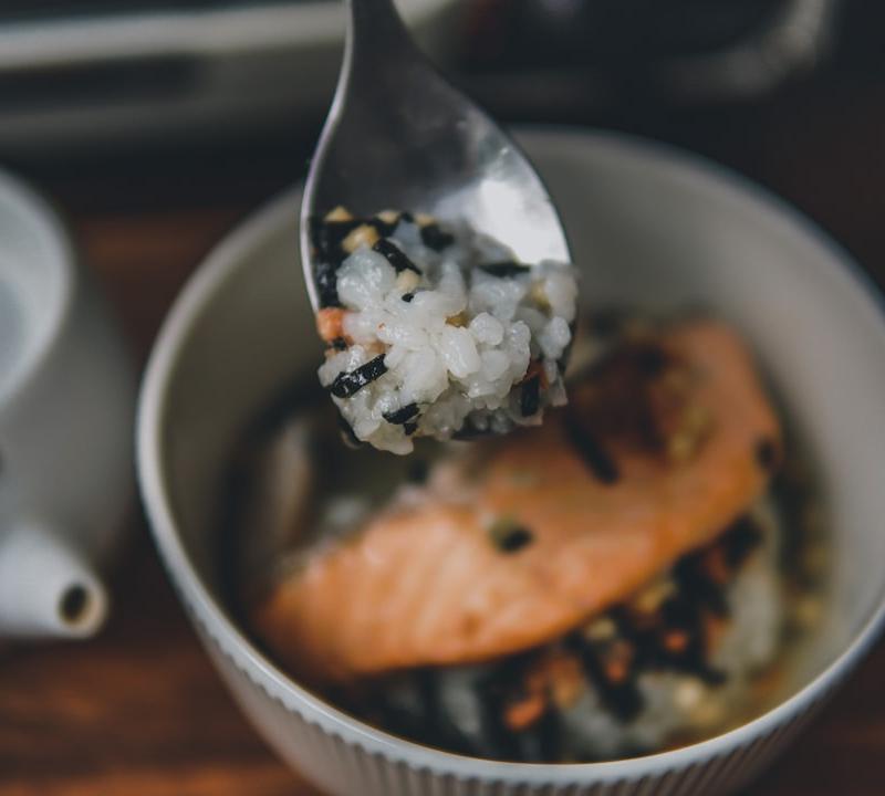 Japanese Grilled Salmon Breakfast