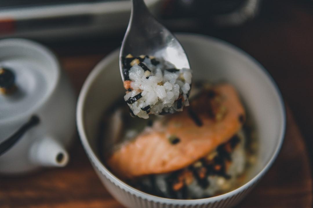 Japanese Salmon Rice Bowl Breakfast