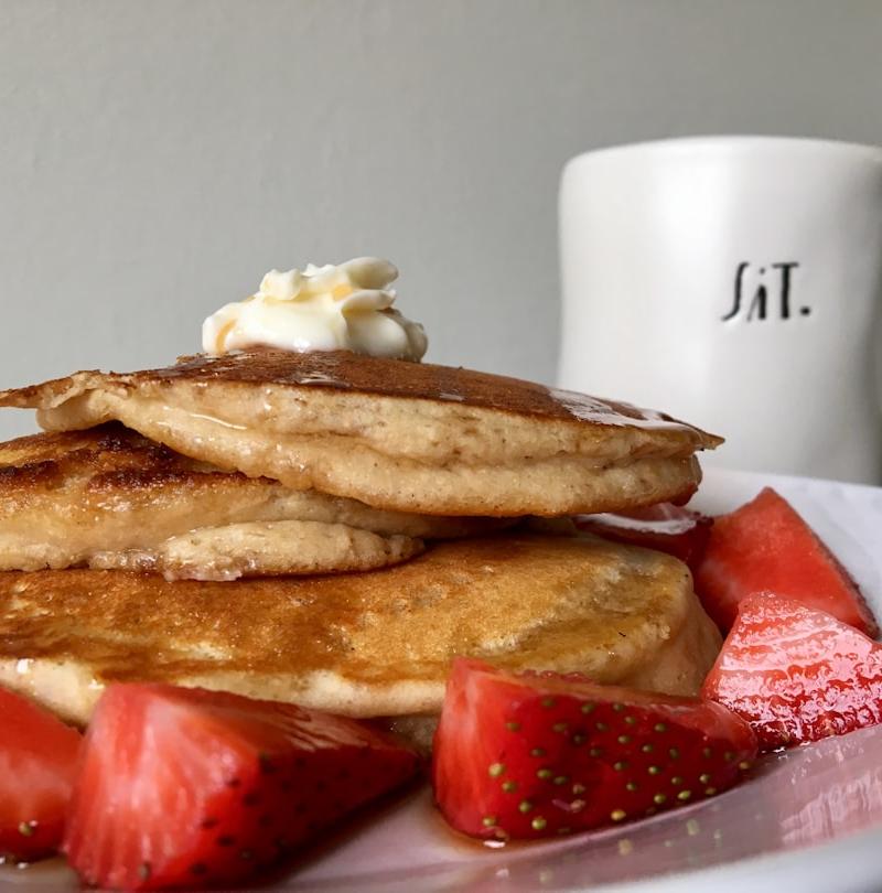 Japanese Soufflé Pancakes with Strawberries