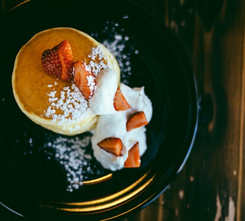 Jiggly Soufflé Pancakes with Berries & Cream
