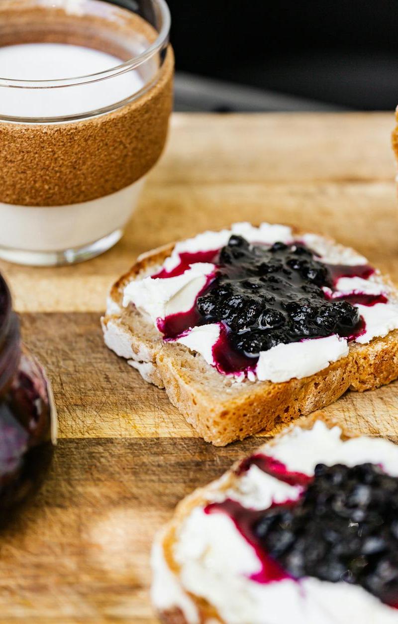 Kaymak Toast with Blueberry Jam