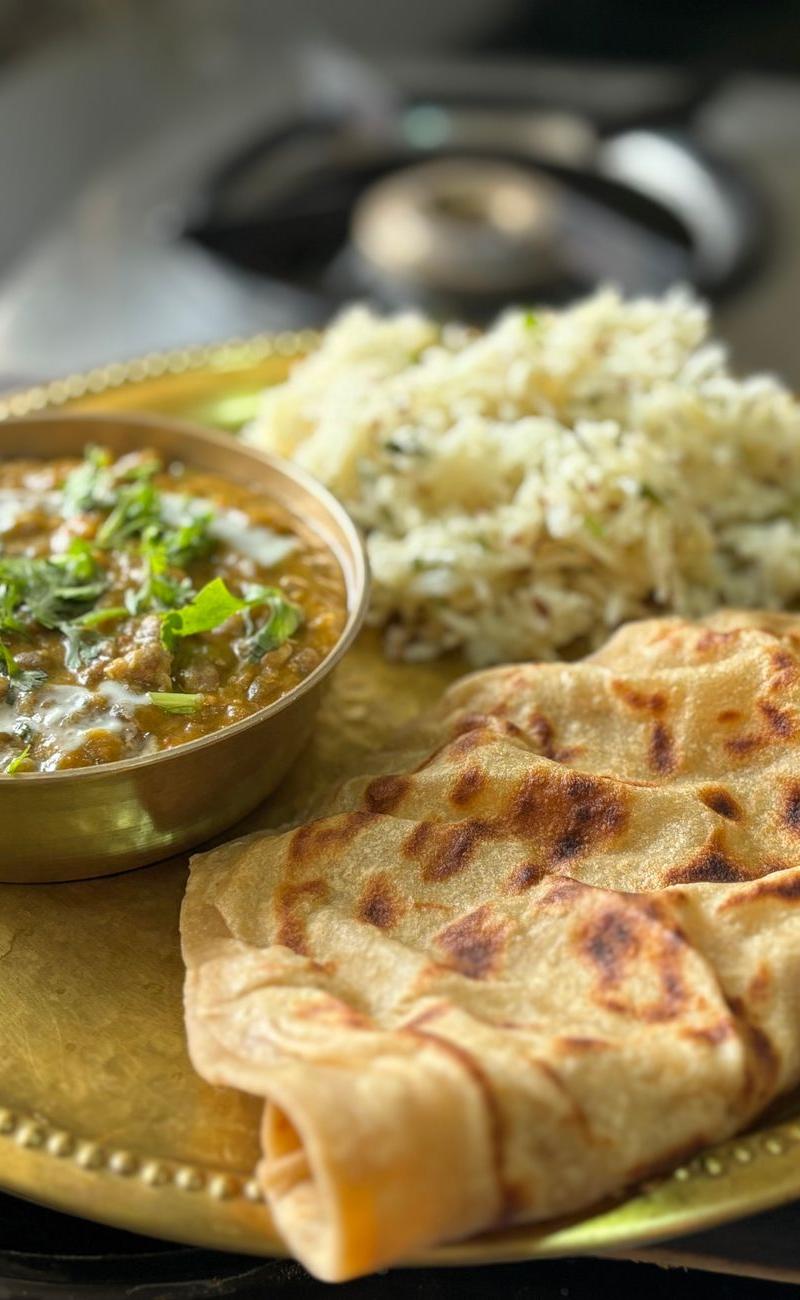 Keema Paratha with Dal & Jeera Rice