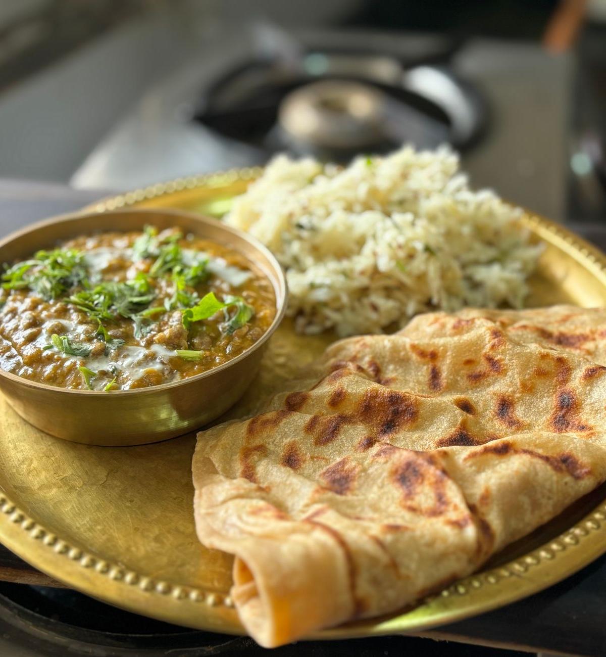 Keema Paratha with Dal & Jeera Rice