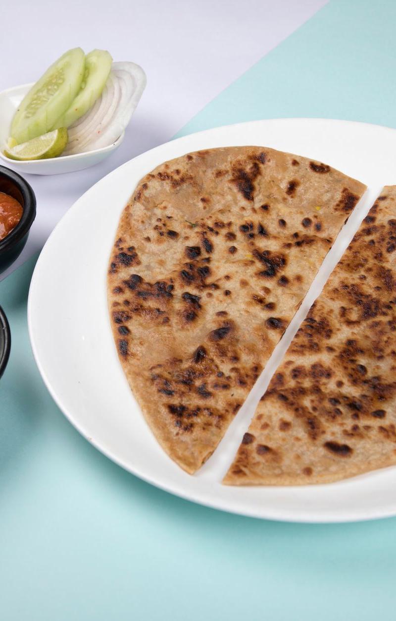 20-Min Keema Paratha with Yogurt & Pickle