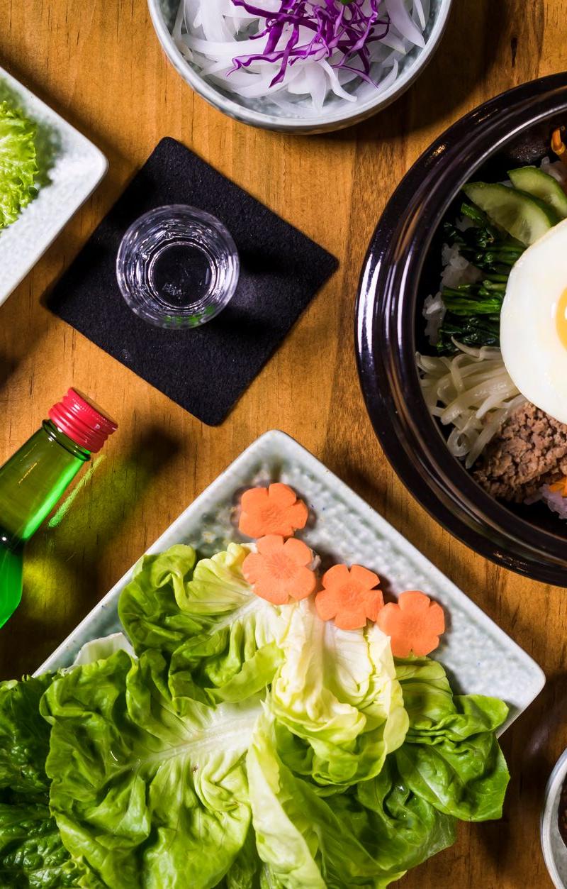 Korean Bibimbap Rice Bowl with Egg & Gochujang