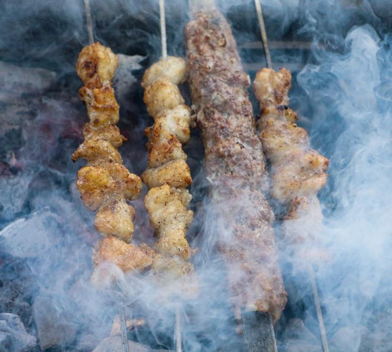 Lamb Shish Kebab with Spiced Rice