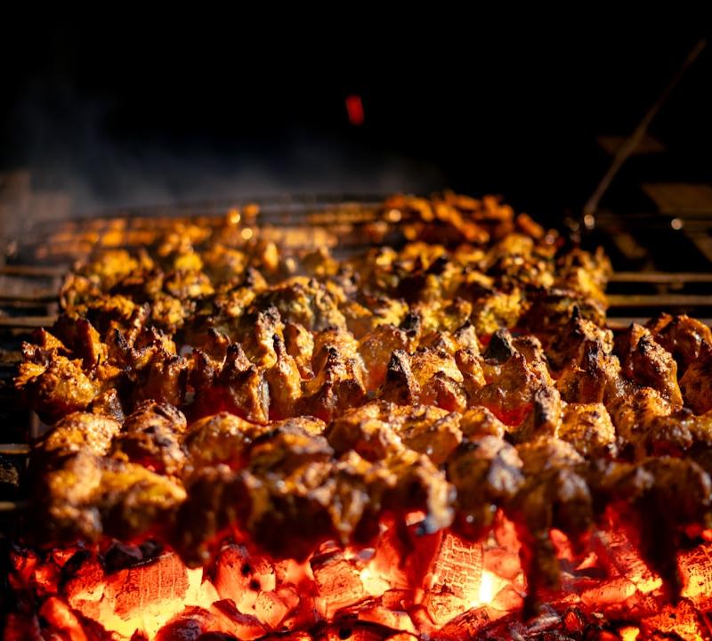 25-Min Lamb Souvlaki with Herby Oil