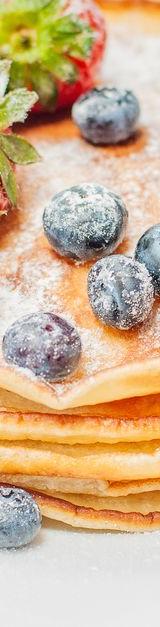 Lemon Blueberry Ricotta Pancakes with Honey