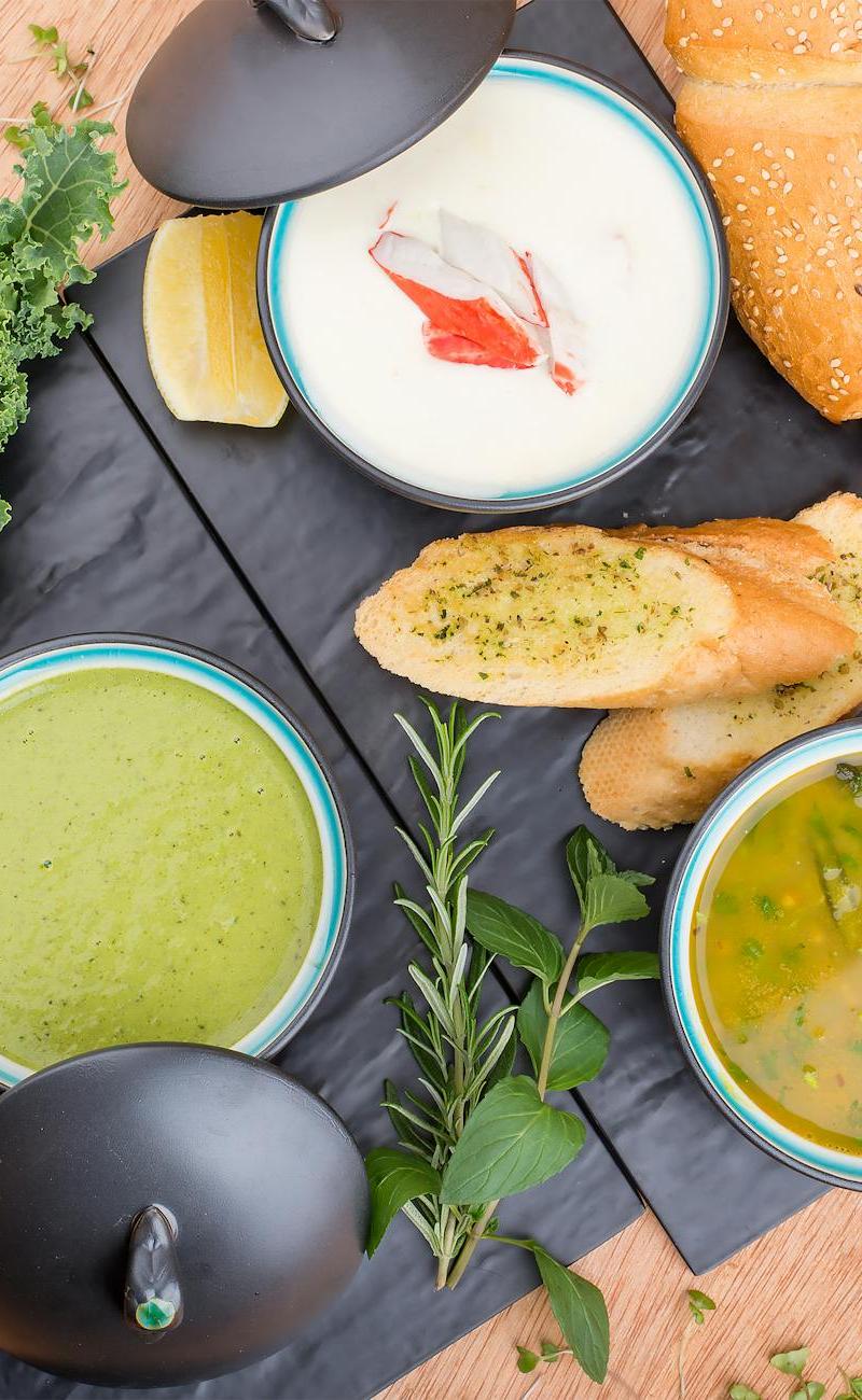 Lemon Chicken Soup with Crispy Bread