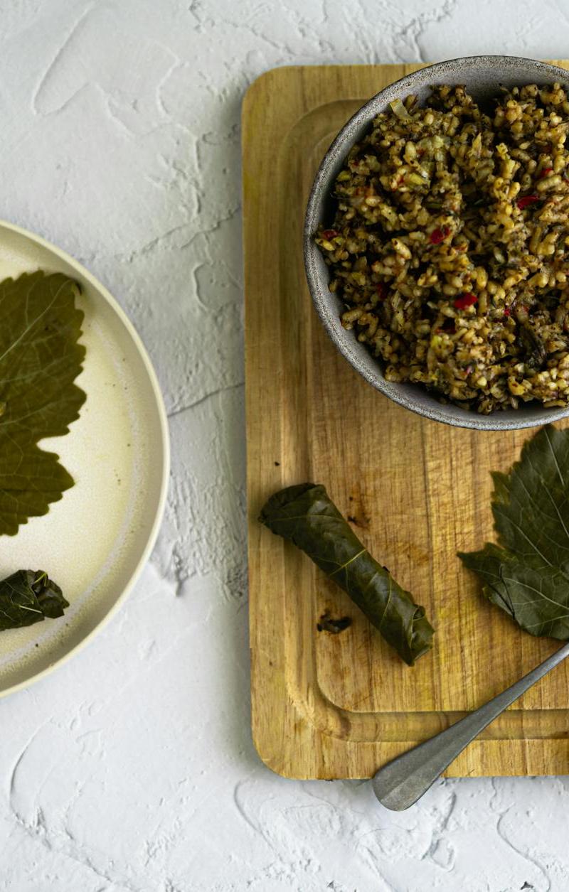 15-Min Lemon Dolmades with Herby Rice