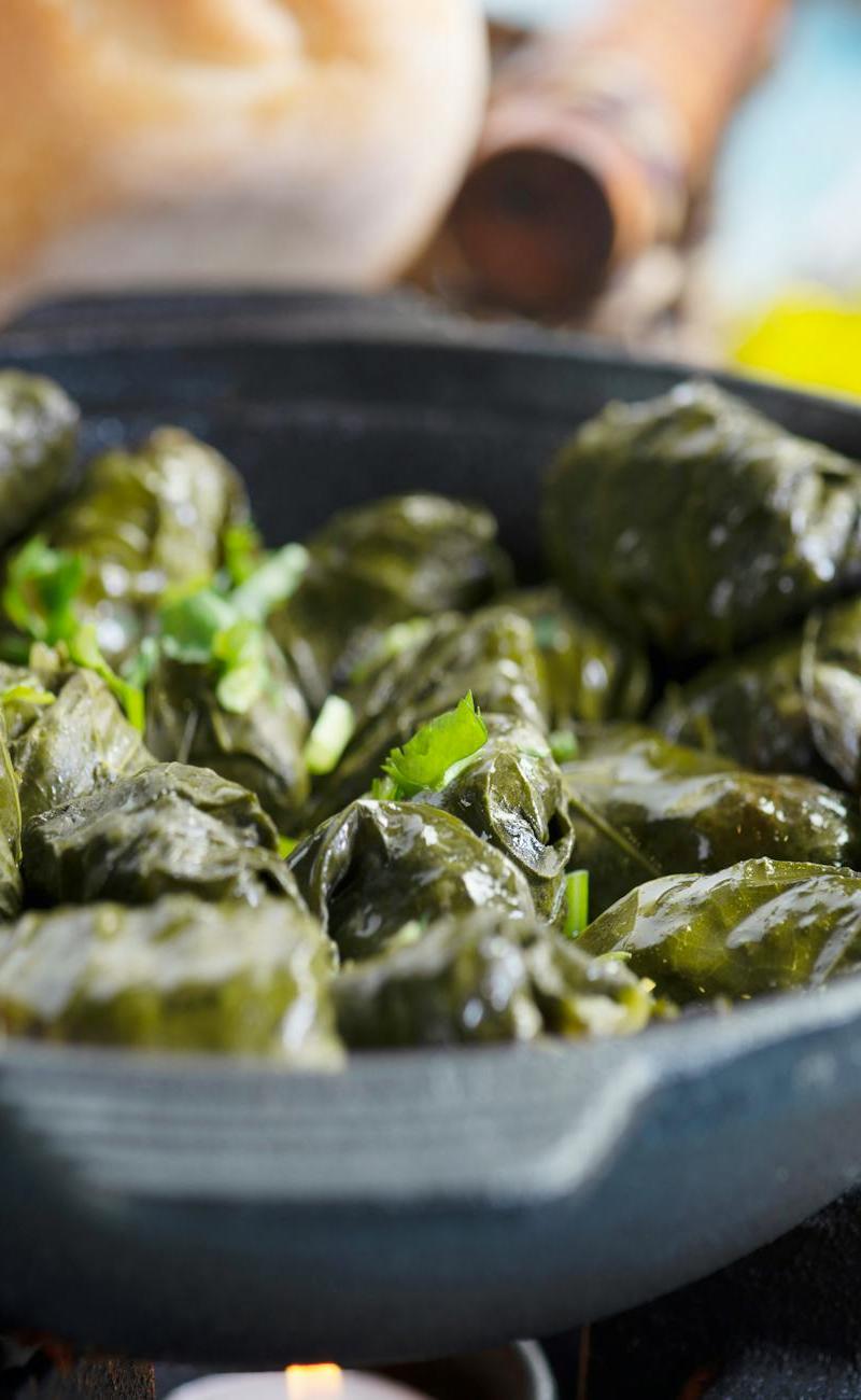 15-Min Lemon Dolmades & Warm Bread