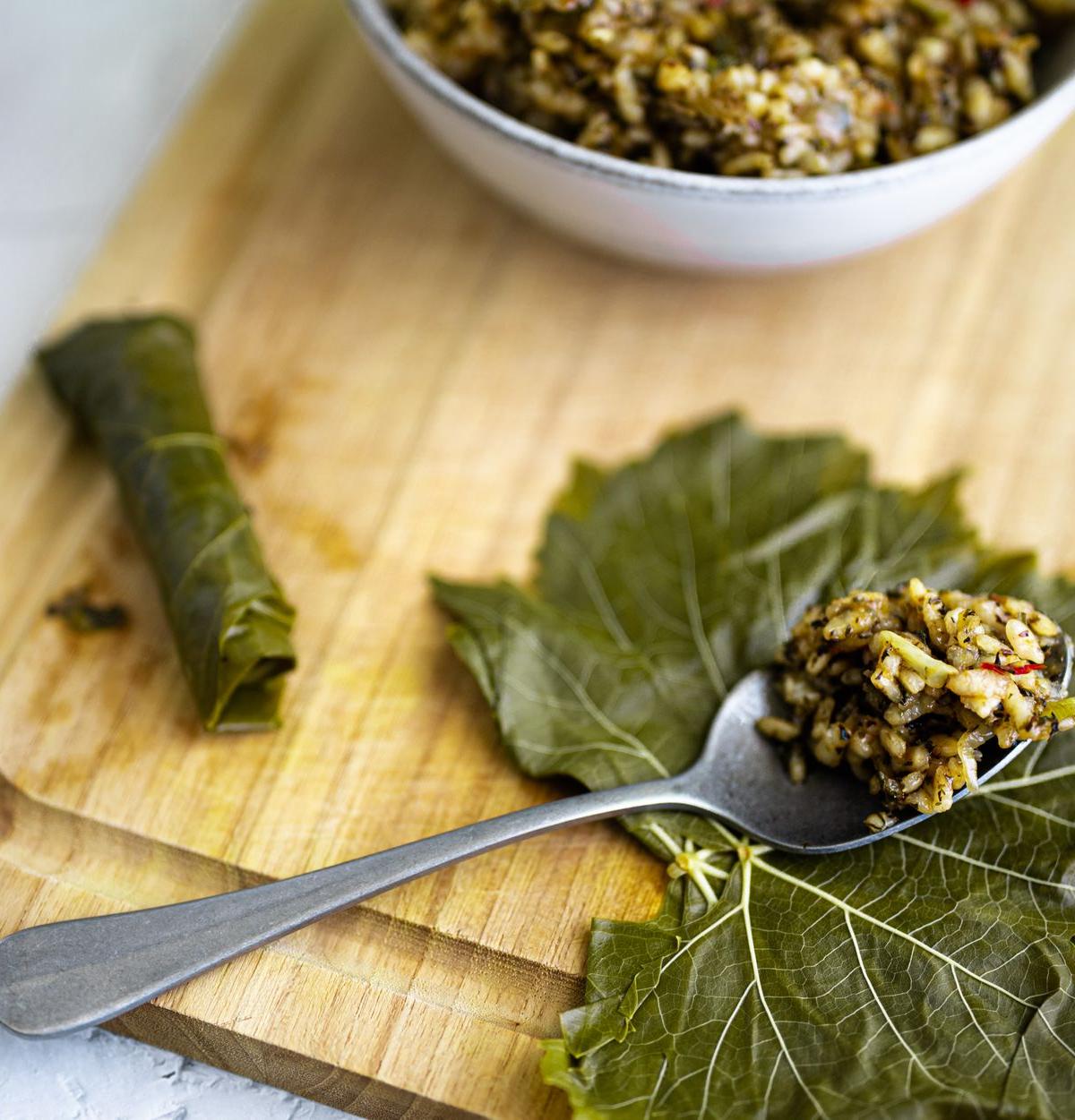 20-Min Lemon Grape Leaf Rolls with Rice