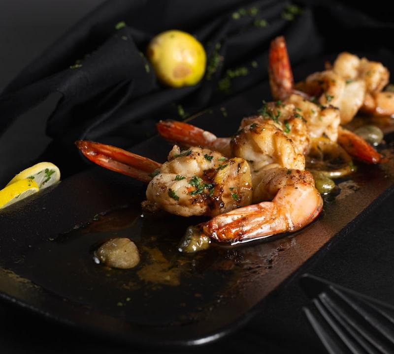 Lemon Herb Shrimp Souvlaki with Crispy Edges