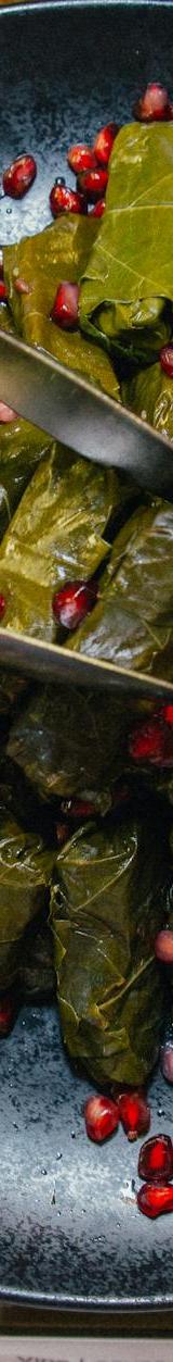 Quick Lemon Vine Leaf Rolls with Pomegranate