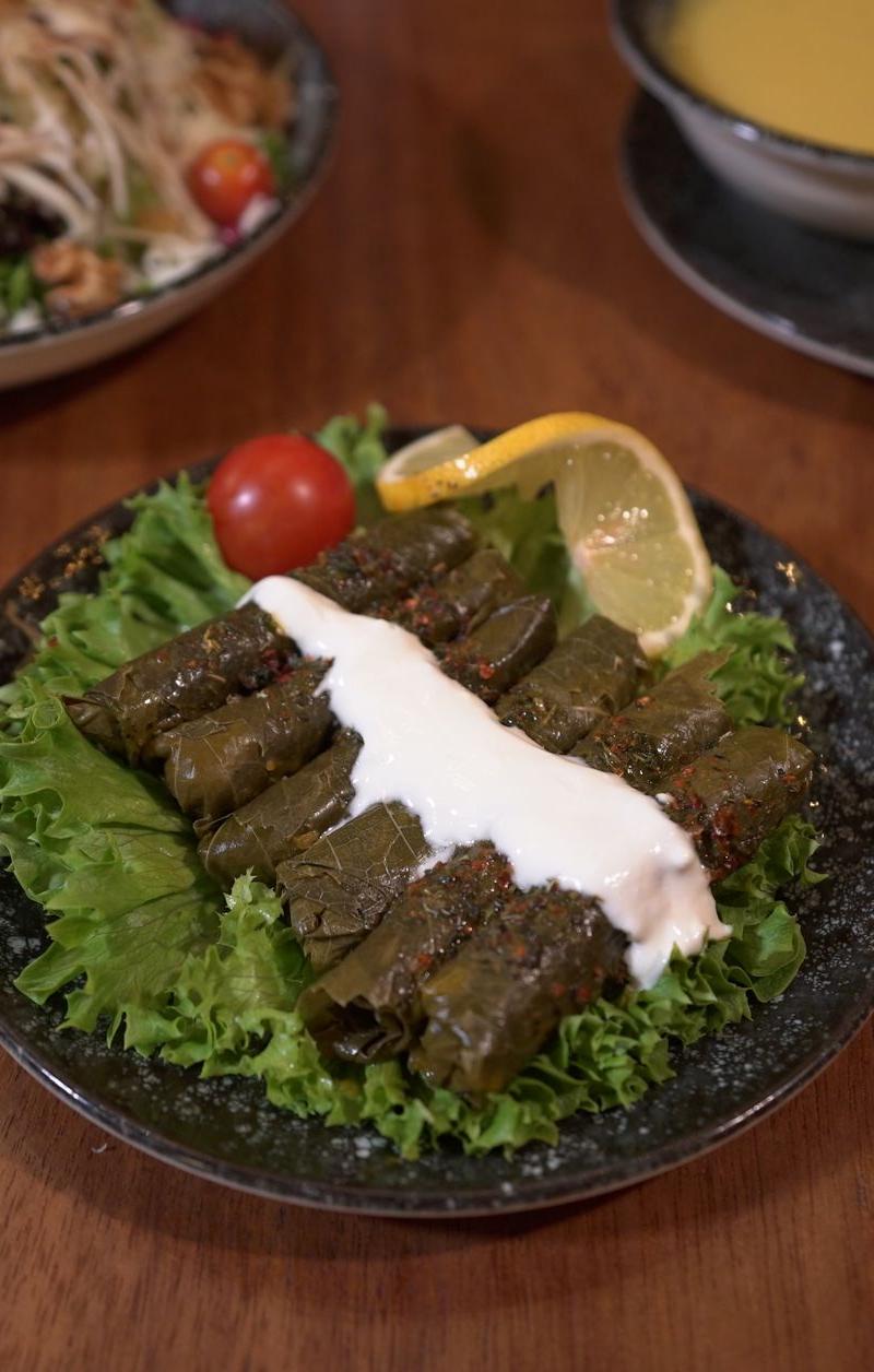 20-Min Lemon Vine Leaf Rolls with Yogurt
