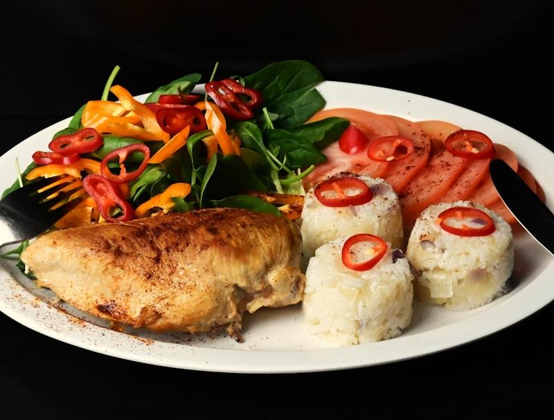 Lemongrass Grilled Chicken with Rice & Salad