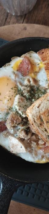 Loaded Breakfast Skillet with Eggs & Toast