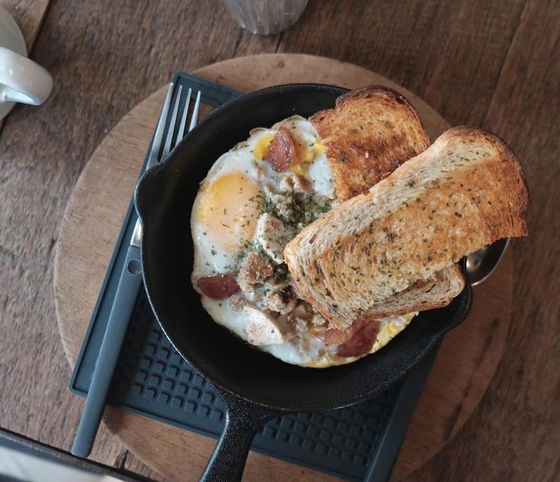 Loaded Breakfast Skillet with Eggs & Toast