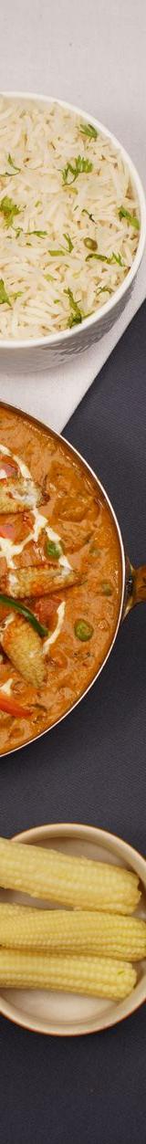 Golden Paneer in Turmeric Tomato Sauce with Jeera Rice