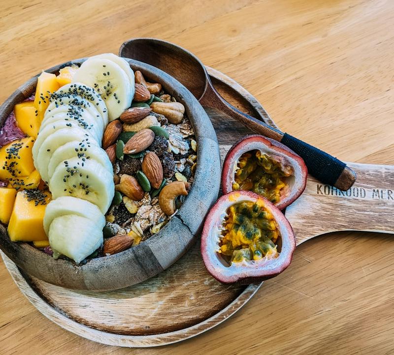 Mango Coconut Chia Bowls with Passion Fruit