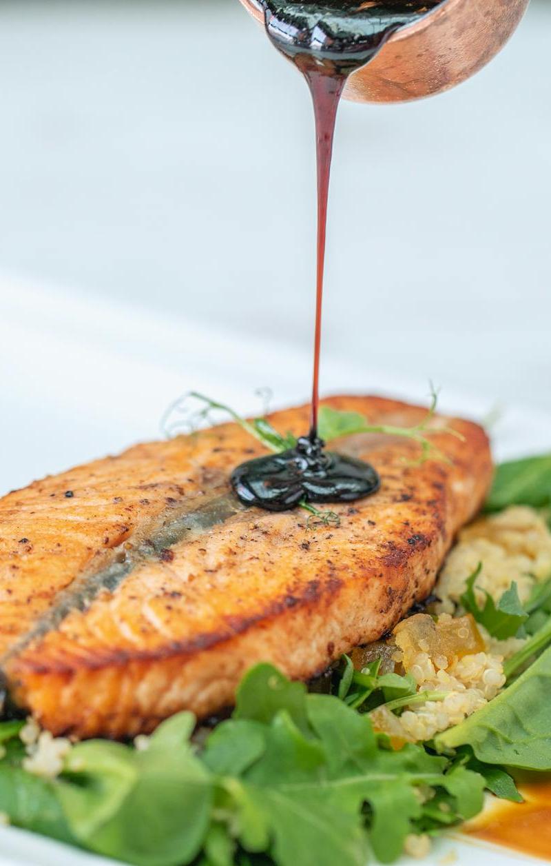 Maple-Glazed Salmon with Quinoa & Greens