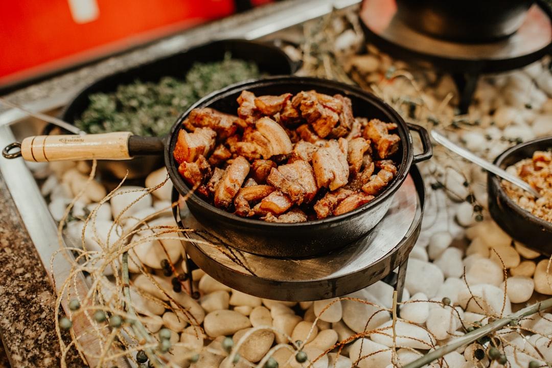 Crispy Pork Chunks with Greens & Farofa