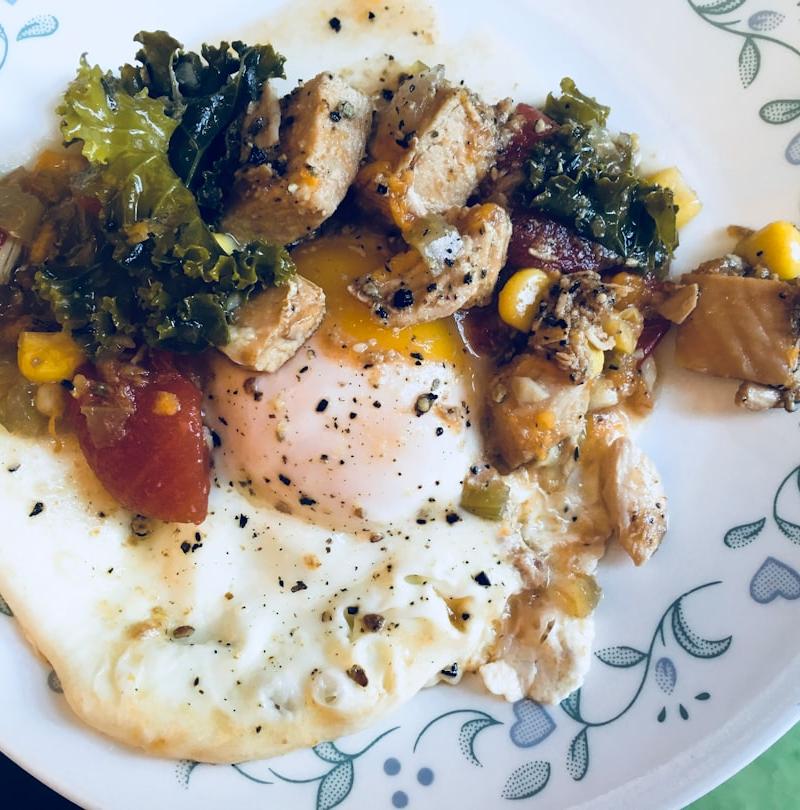 Mediterranean Chicken & Egg Skillet