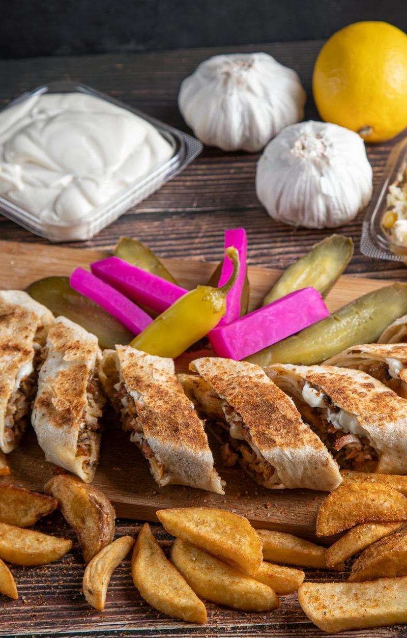 Mediterranean Chicken Pita with Garlic Sauce