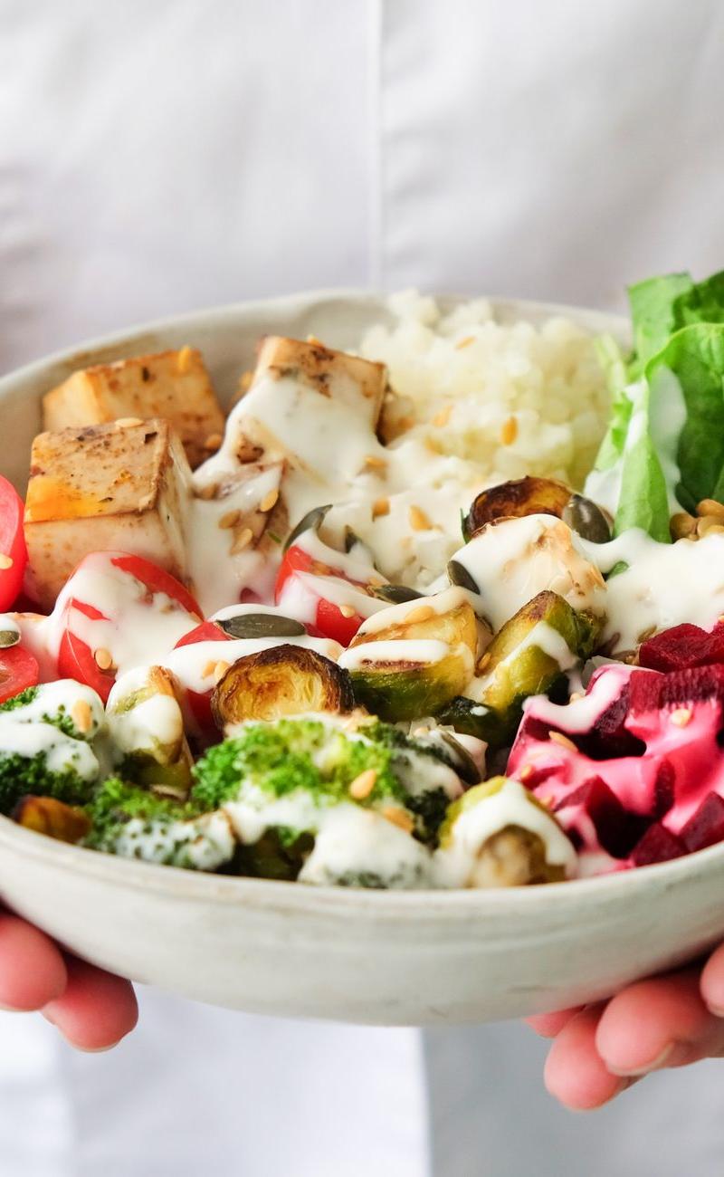 Mediterranean Tofu & Lentil Buddha Bowl