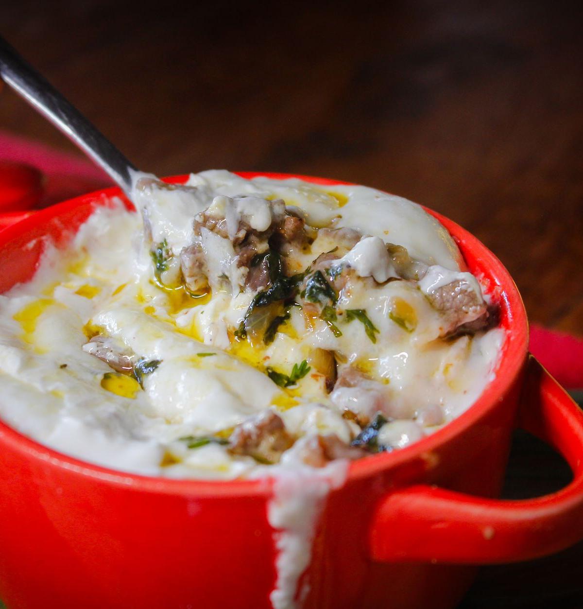 Melted Quesillo with Chorizo & Peppers