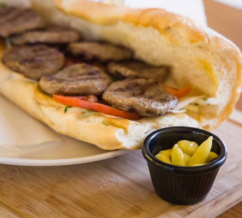 Merguez Sandwich with Harissa Aioli