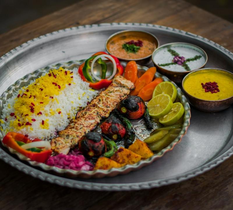 Middle Eastern Chicken Kebab Plate
