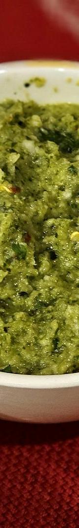 Mint Coriander Chutney with Yogurt & Onions