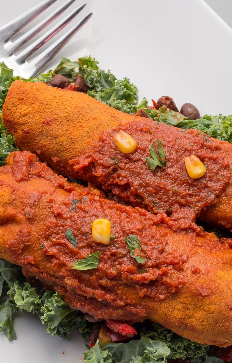 25-Min Mole Enchiladas with Crispy Kale