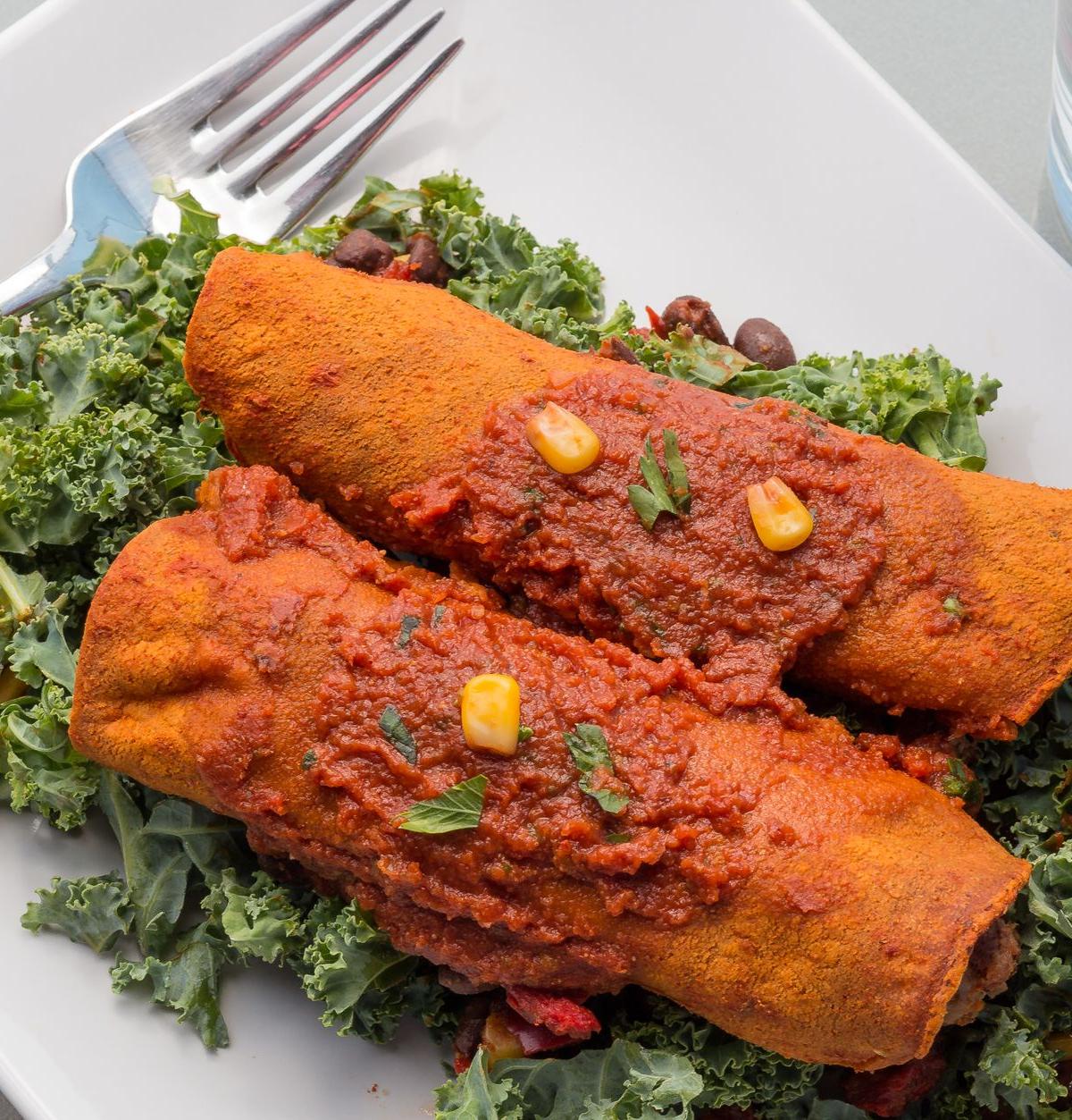25-Min Mole Enchiladas with Crispy Kale