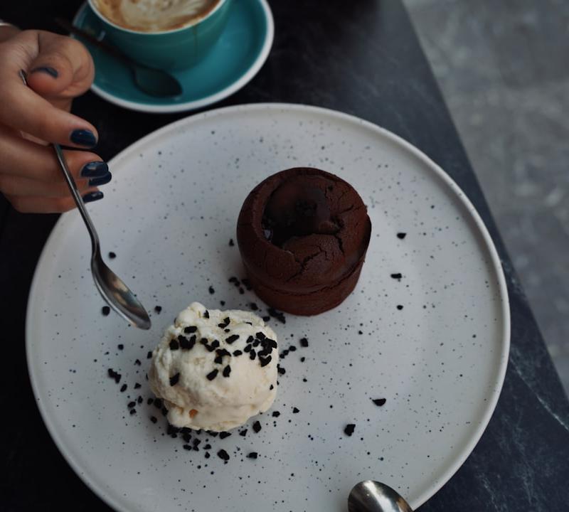 Molten Chocolate Lava Cake with Ice Cream