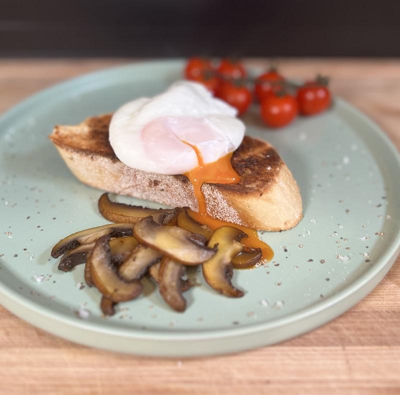 Mushroom Toast with Poached Egg