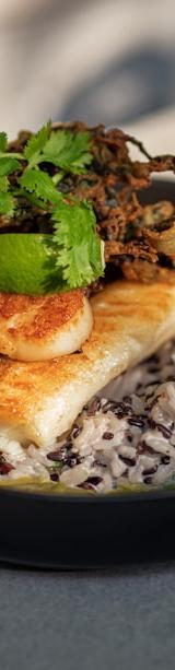 Nasi Dagang with Pan-Seared Fish & Scallops