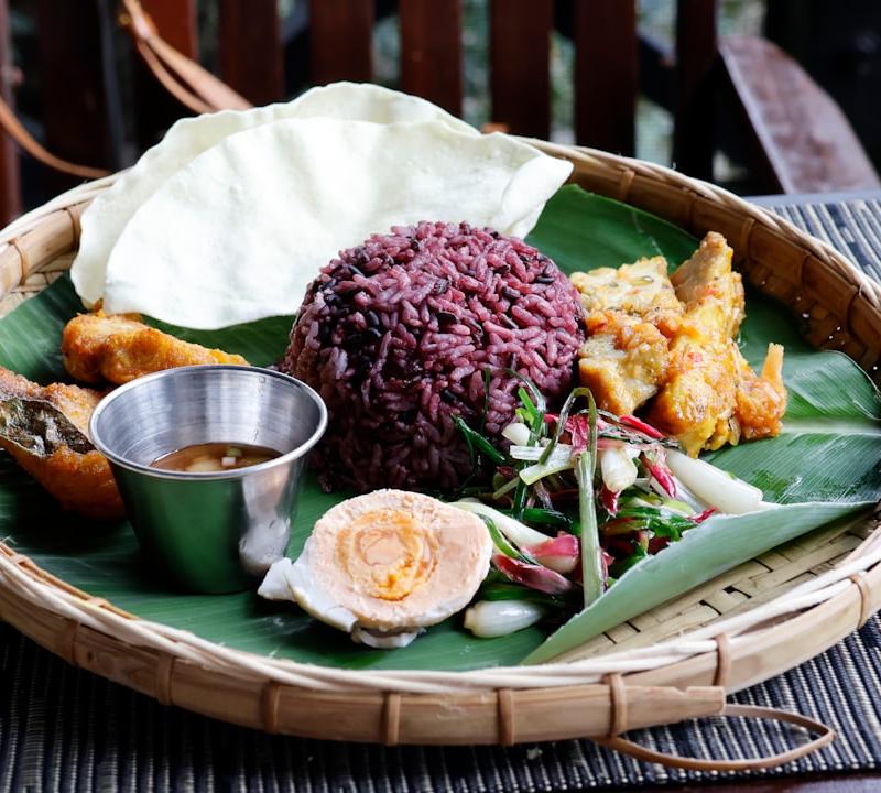 30-Min Nasi Lemak with Crispy Chicken & Eggs