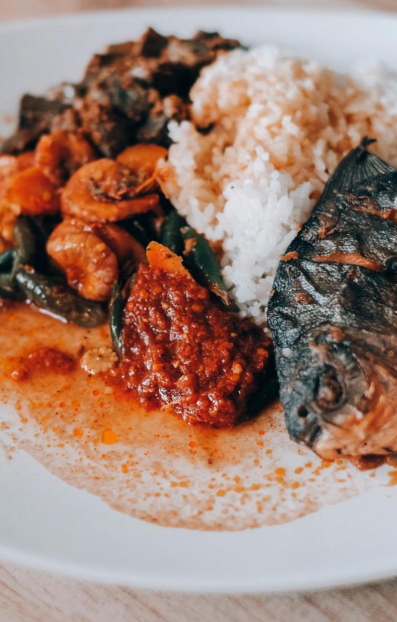 20-Min Nasi Lemak Bowl with Crispy Chicken & Fish