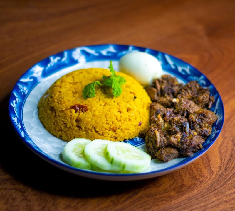 Nasi Lemak Rendang with Beef